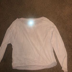 Lululemon White Stripped Lean In Long Sleeve